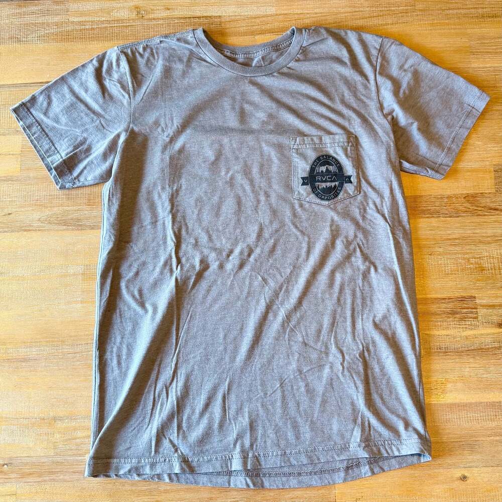 RVCA The Balance Of Opposites Gray Pocket T-Shirt Size L